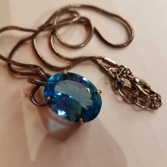 Blue necklace j368 - Picture 3 of 7